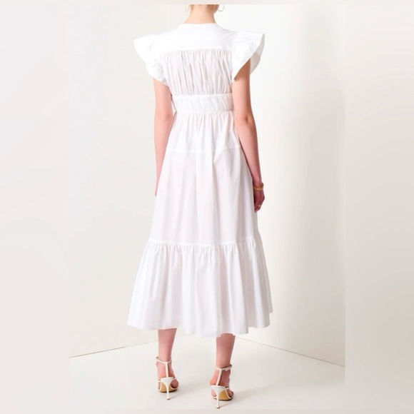 New! DEREK LAM 10 CROSBY Greta Ruffle White Dress 🤍 size 2 NWT! - Picture 5 of 15